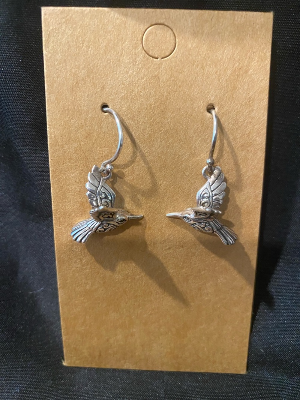 Sterling Silver Hummingbird Drop Earrings